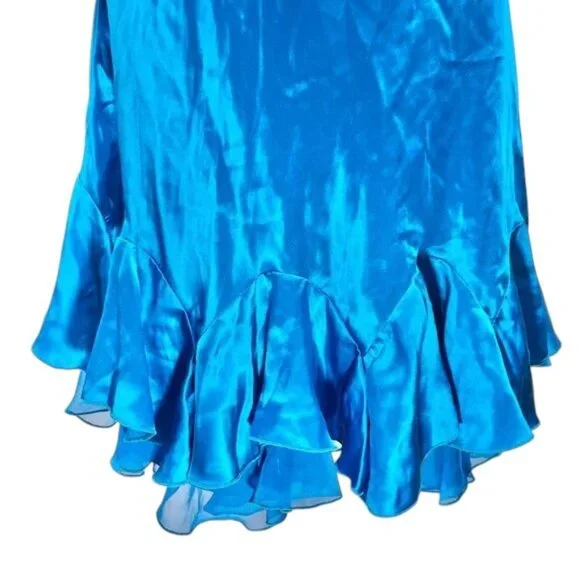 sachin and babi light blue dress Betsey Johnson Y2K Vintage Turquoise Silk Handkerchief Hem Fairy Dress NWT
